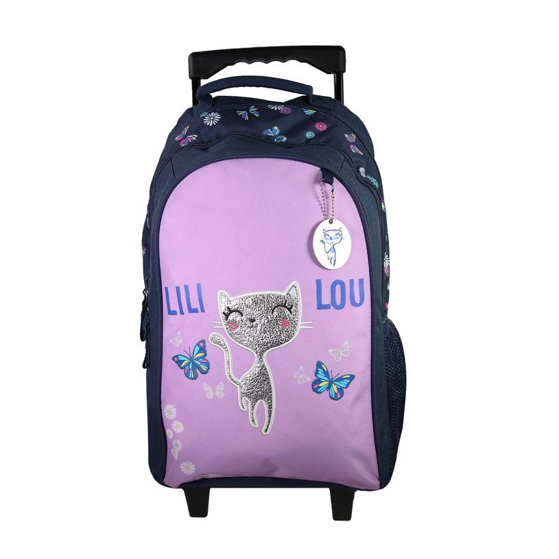 3666311021324-Sac à dos à roulettes Lili Lou - 2 compartiments - violet - Bagtrotter-P_405164037_1-0
