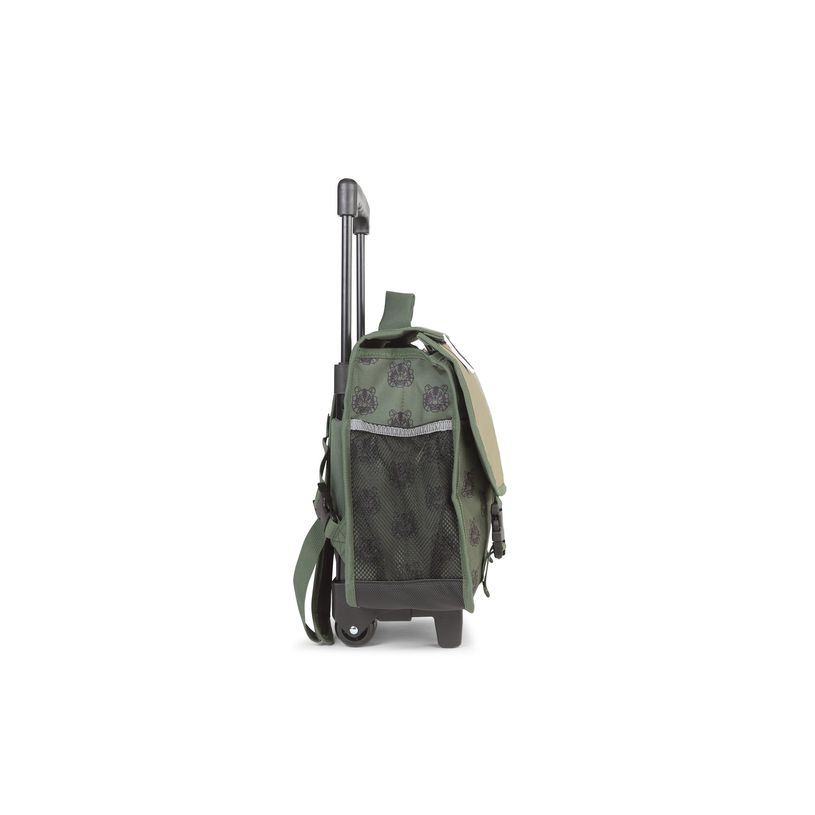 3663842008565-Cartable réversible à roulettes Tiger - 38 cm - 2 compartiments - vert - Pol Fox-P_405164585_4-3