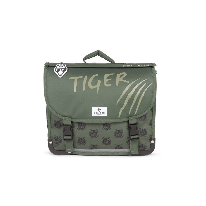 3663842008541-Cartable réversible Tiger - 38 cm - 2 compartiments - vert - Pol Fox-P_405164602_3-2