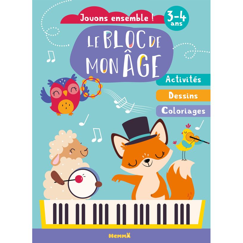 9782508054761-Le Bloc de mon âge 3-4 Ans - Jouons Ensemble ! Renard Piano - Activités, Dessins, Colori-P_405164984_1-0