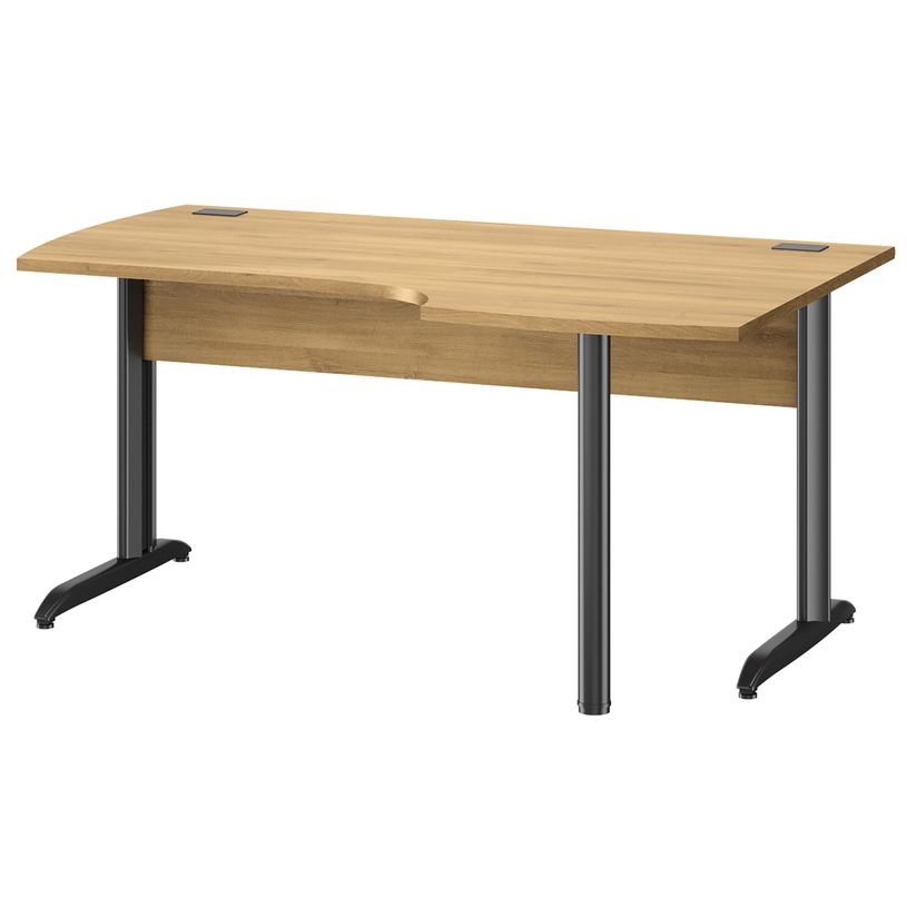 3483601225664-Bureau compact à droite JAZZ+ - 160 cm - Pieds métal - chêne du bocage-P_405165106_1-0