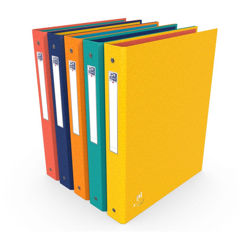 3045050469350-Oxford Bicolor Recycl +  - Classeur 4 anneaux - A4 - Dos 40 mm - Couverture en carte rembordée imprimée et pelliculée - Dispo-P_405165167_1-0