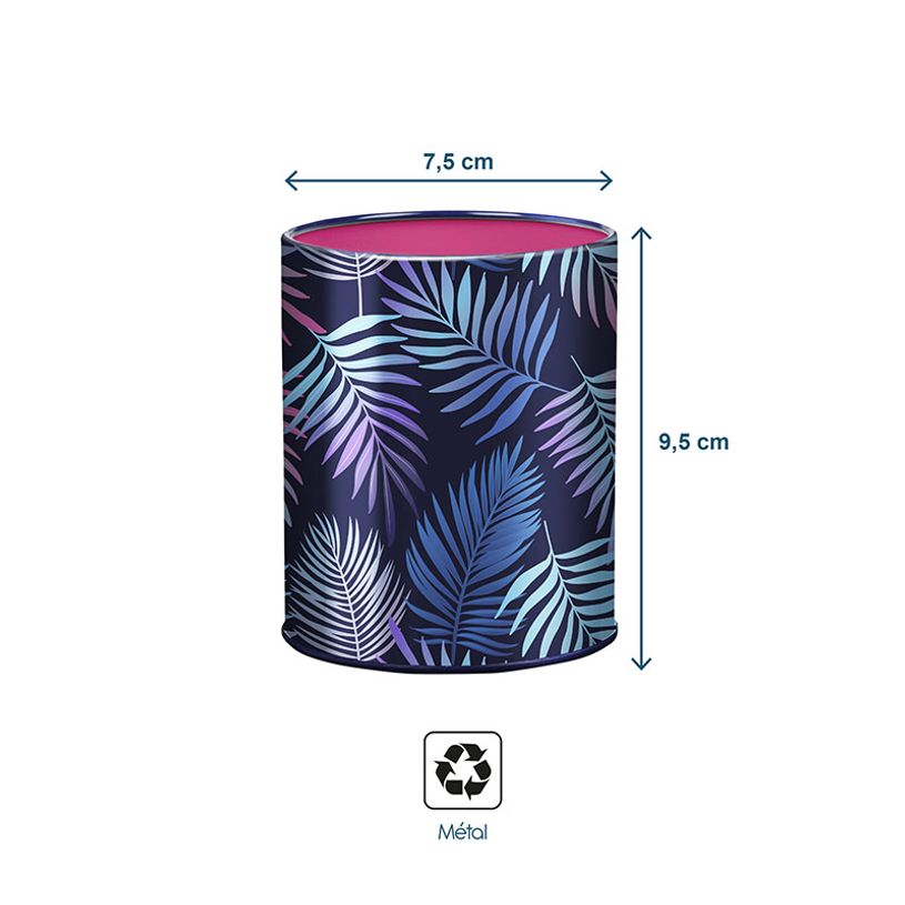 3135250994643-Pot à crayons métal tropical bleu - 9,5 x 7,5 cm - Viquel-P_405165361_2-1