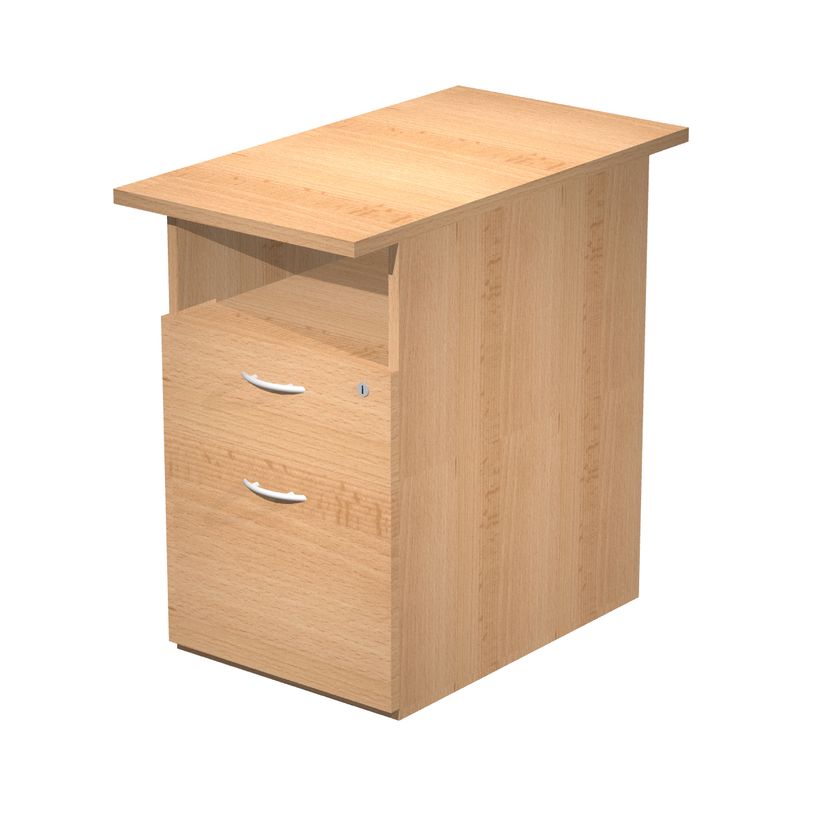 7331910008071-Caisson hauteur bureau Trend - L43xP80xH72 cm - 2 tiroirs dont 1 DS + 1 niche - imitation -P_405165787_1-0