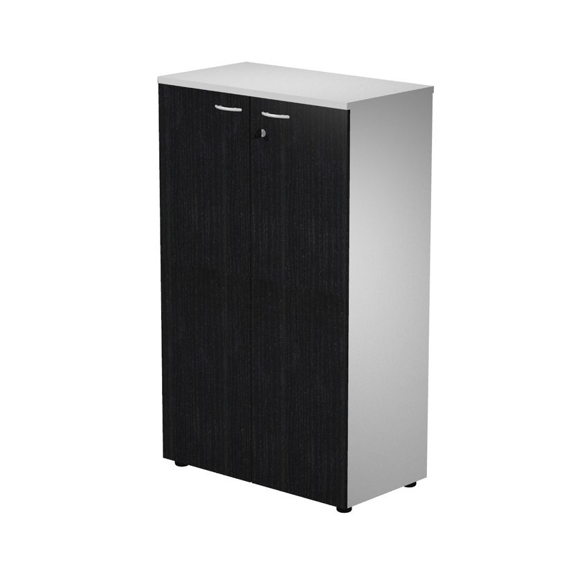 7331920002625-Bibliothèque mi-haute Trend - L80xP44xH120 cm - 2 portes en mélaminé avec serrure - imi-P_405165872_1-0
