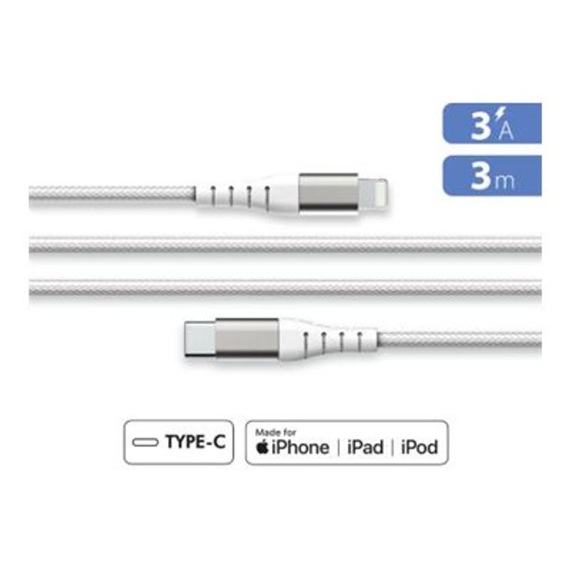 3571211509608-Force Power Lite - Câble USB-C (M) pour Lightning - 3 m - blanc-P_405166161_2-0