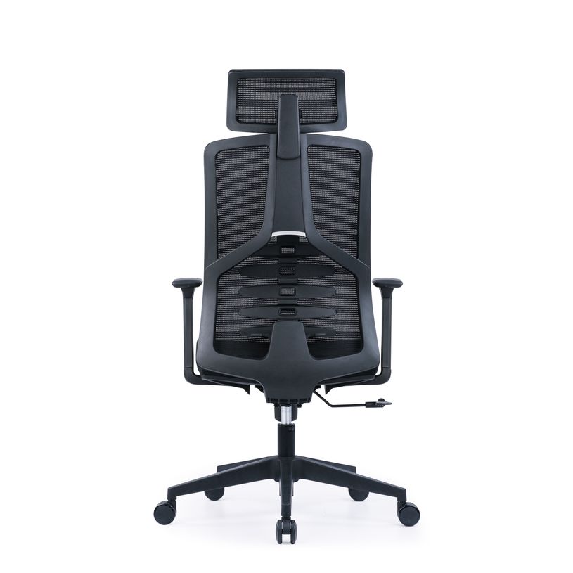 3700339992577-Fauteuil SYLVESTER - accoudoirs réglables - appui-tête intégré - noir-P_405167164_4-3