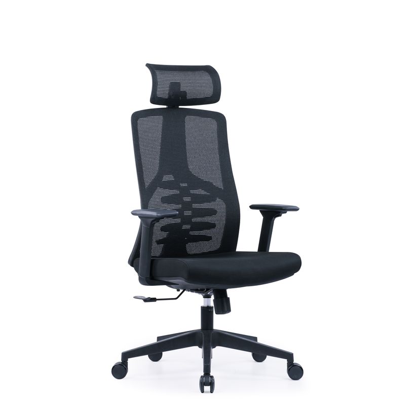 3700339992577-Fauteuil SYLVESTER - accoudoirs réglables - appui-tête intégré - noir-P_405167164_5-4