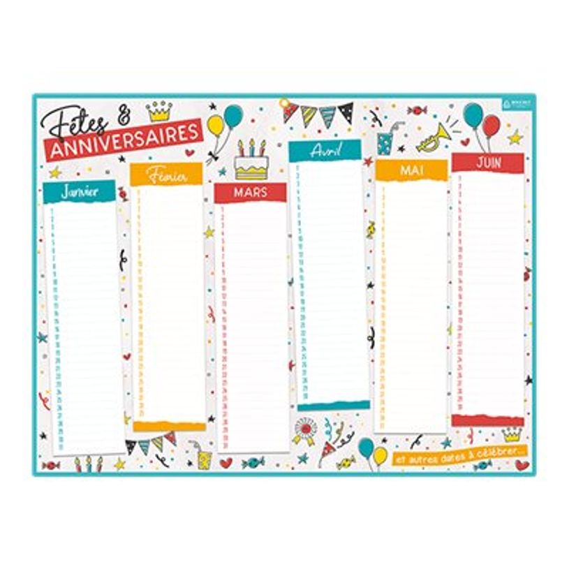 3592930004496-Bouchut - Calendrier perpétuel Fêtes et anniversaires - 32 x 42 cm-P_405177047_1-0