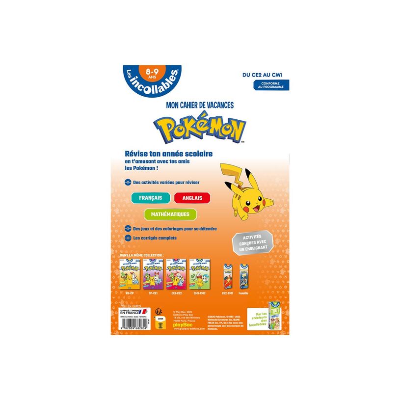 9782809682809-Cahier de vacances 2025 Pokémon - Les Incollables - CE2 - CM1 - livre d'exercices-P_405184104_4-3