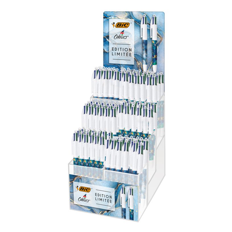 3086123755284-BIC 4 Couleurs - Stylo à bille 4 couleurs - 1 mm - pointe moyenne - blue liquid-P_405184362_3-2