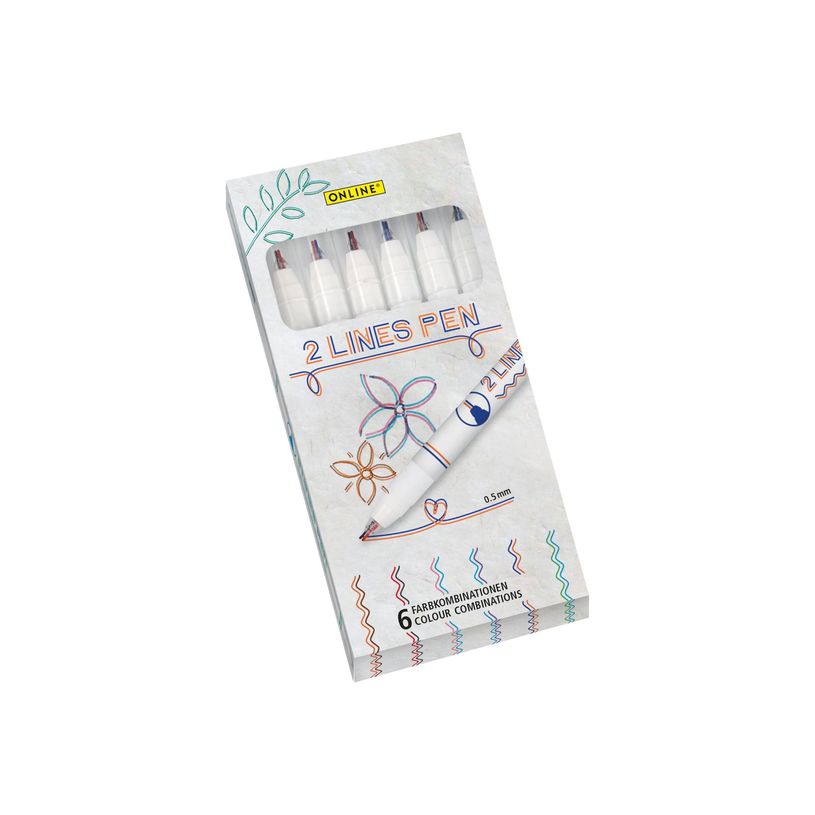 4014421186171-ONLINE - Stylo 2 lignes - 6 feutres fins - 0.5 mm -P_405185039_4-2