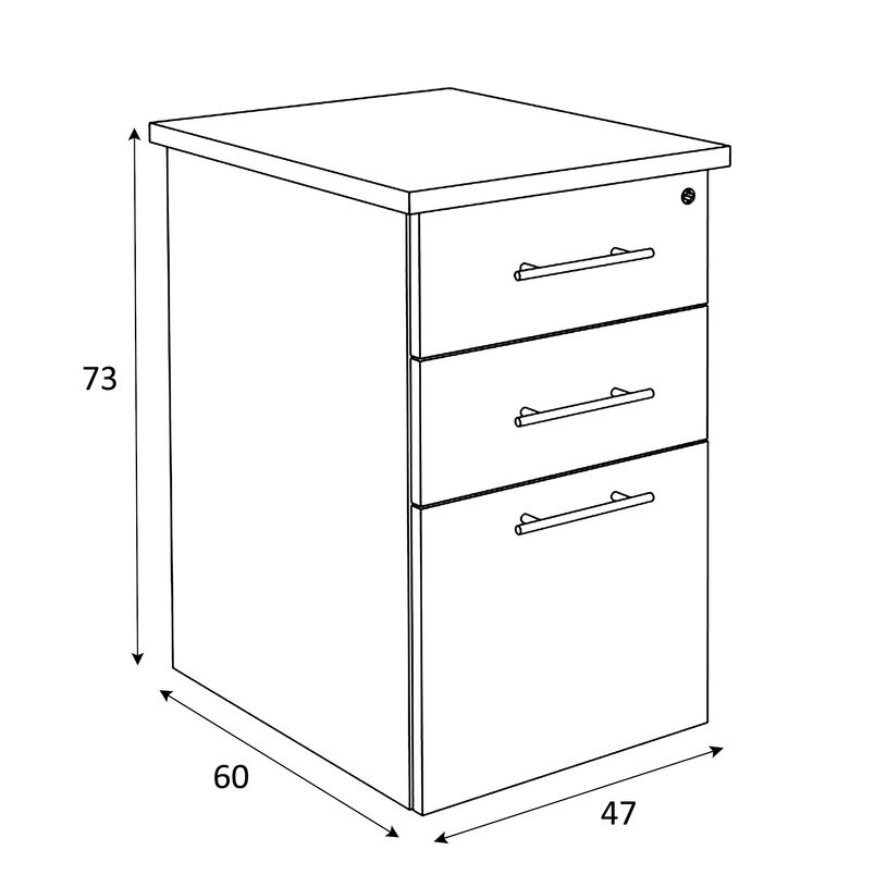 3253310196872-Caisson HT bureau - steely/stelly manager - Profondeur 60 cm - blanc perle - top chene -P_405185143_2-1