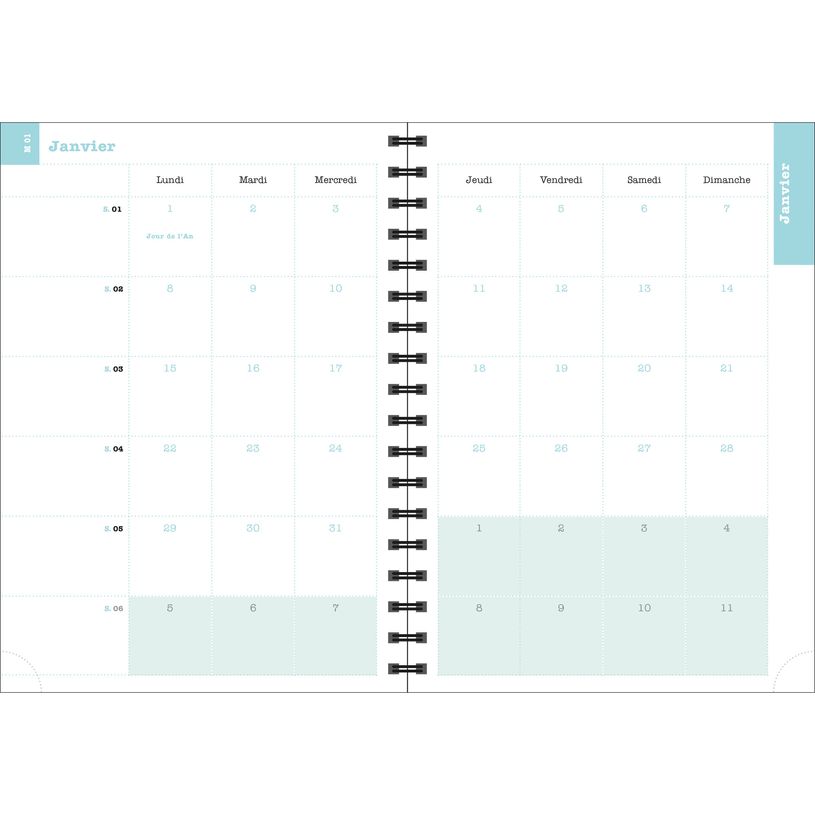 3660942086141-Agenda de bureau Sophie Adde Lady 20S spiralé - 1 semaine sur 2 pages - 15 x 21 cm - Oise-P_405186230_7-2
