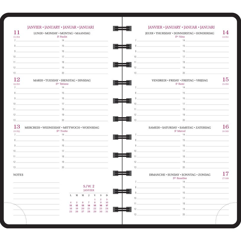 3660942086394-Exacompta Chemin Des Marettes Eurotime - Agenda 2025 - semainier - reliure à anneaux métalliques - 16 W Pocket - 90 x 160 mm - papier ivoire - cou-P_405186233_5-2