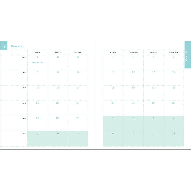3660942085731-Agenda de poche Sophie Adde Lady 16S spiralé - 1 semaine sur 2 pages - 9 x 16 cm - Vases -P_405186244_7-6
