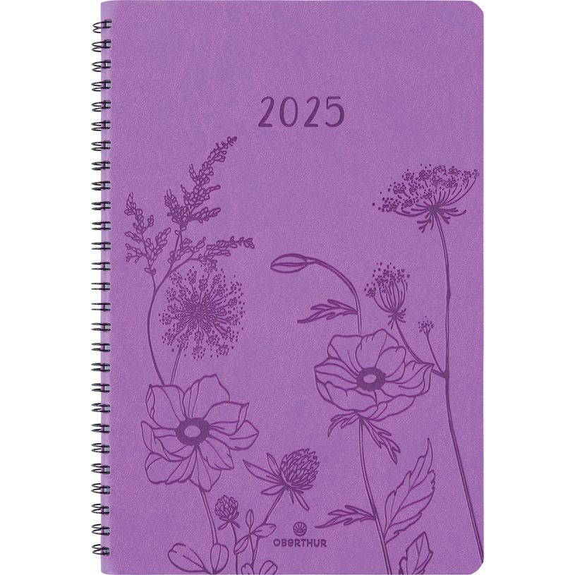 3664447204895-Agenda à spirale Primrose - 1 semaine sur 2 pages - 17 x 24,5 cm - lilas - Oberthur-P_405186330_1-0