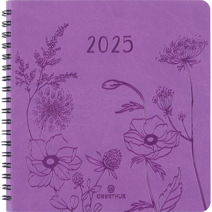 3664447204949-Agenda à spirale Primrose - 1 semaine sur 2 pages - 16,5 x 16,5 cm - lilas - Oberthur-P_405186335_1-0