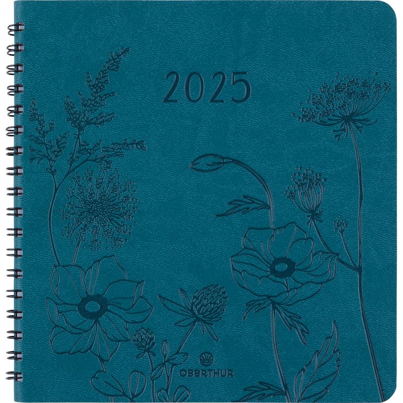 3664447204987-Agenda à spirale Primrose - 1 semaine sur 2 pages - 16,5 x 16,5 cm - vert canard - Oberth-P_405186339_1-0