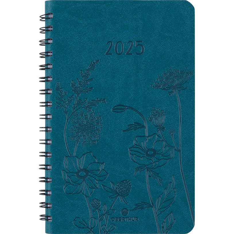 3664447205083-Agenda de poche spiralé Primrose - 1 semaine sur 2 pages - 10 x 15 cm - vert canard - Obe-P_405186349_1-0