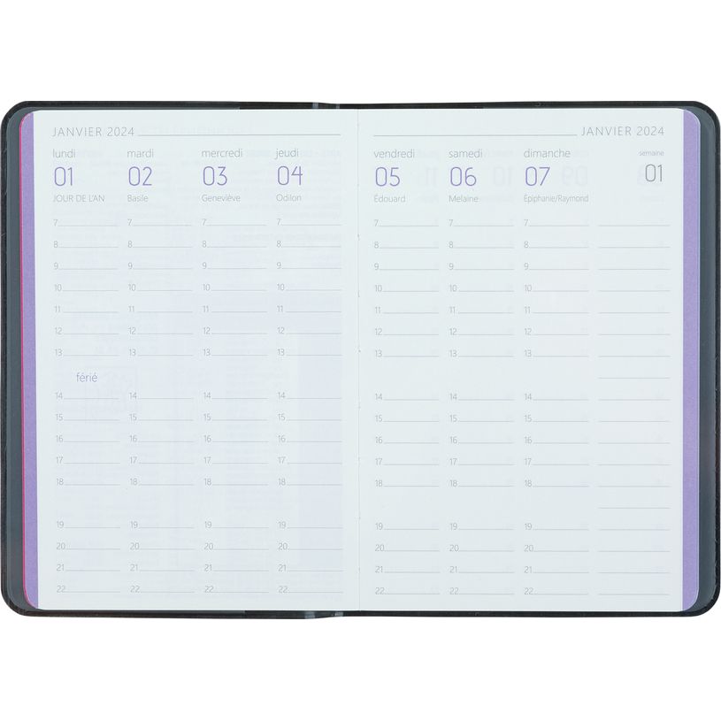 3664447182896-Agenda Colornote - 1 semaine sur 2 pages - 10 x 15 cm - noir - Oberthur-P_405186358_2-1