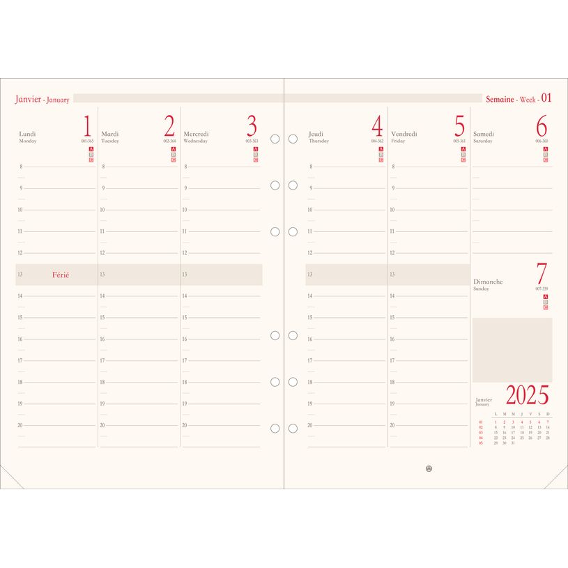 3664447203393-Oberthur - Recharge pour organiseur - 1 semaine sur 2 pages (semainier international) - 14-P_405186413_3-0