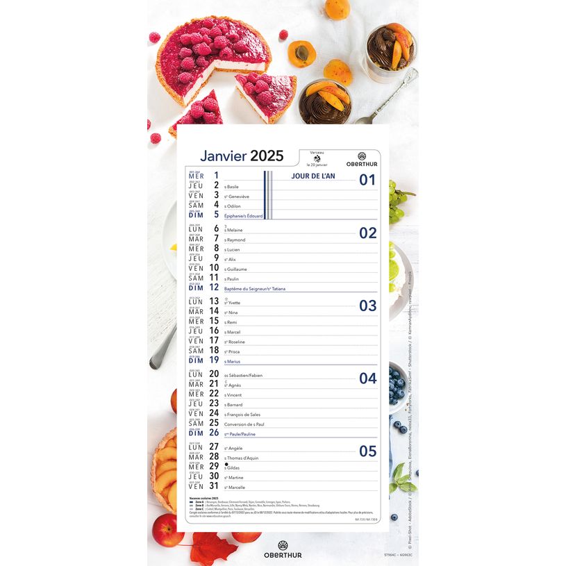 3664447209371-Calendrier mensuel en papier sur plaque nova - 16 x 33 cm - différents modèles disponibl-P_405186422_3-2