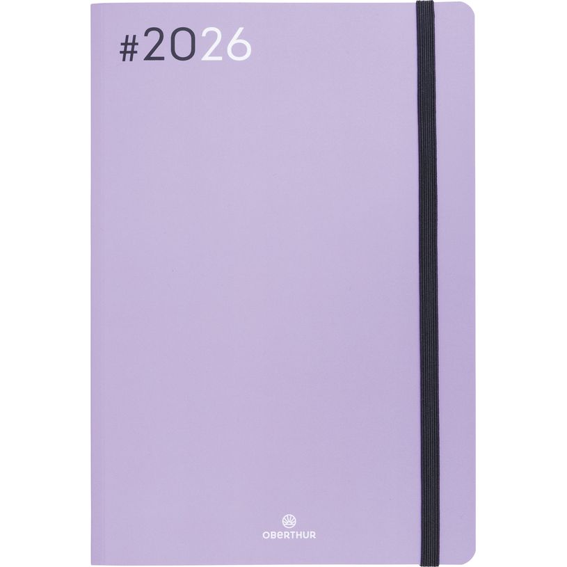 3664447205922-Agenda Flex - 1 semaine sur 2 pages - 17 x 24,5 cm - lilas - Oberthur--0