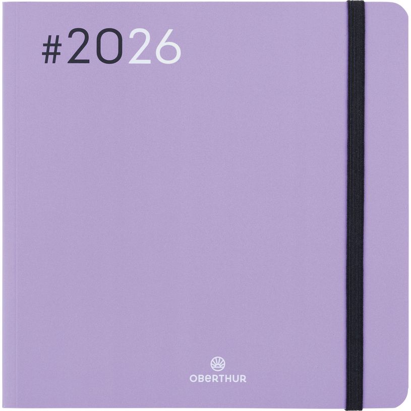 3664447205953-Agenda Flex - 1 semaine sur 2 pages - 16 x 16 cm - lilas - Oberthur--0