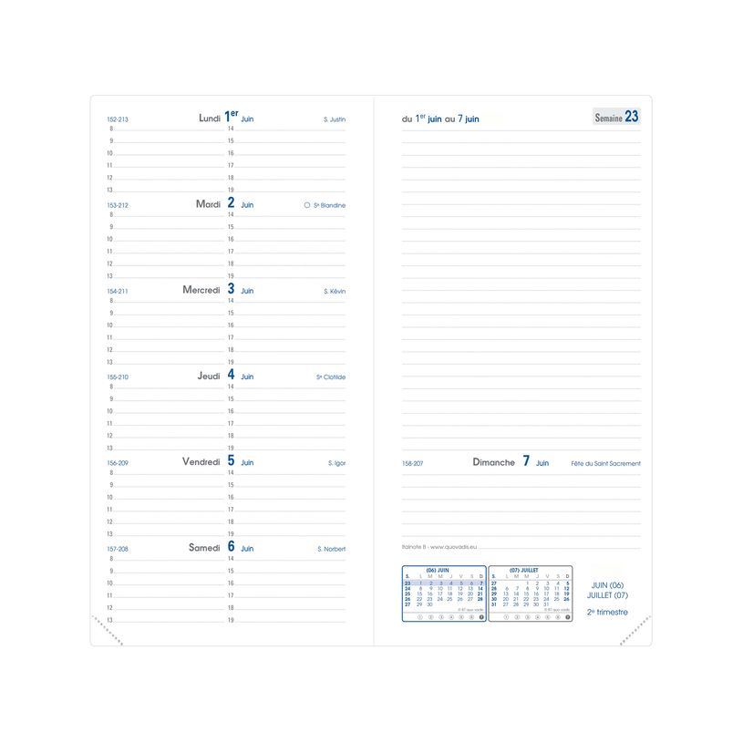 3371010516230-Quo Vadis - Agenda - 2025 - Italnote B - Semainier Horizontal - Français - Gaïa - Gris - 12 mois et 1/2 de mi-décembre à décembre - 8,8x17 cm - Papier Clairefontaine -P_405187224_4-1