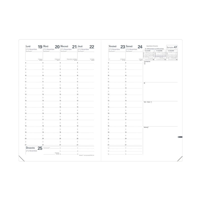 3371010516100-Quo Vadis Colette Minister - Agenda - 2025 - semainier - standard / M - 160 x 240 mm - portrait - papier blanc - couverture ble-P_405187246_6-3