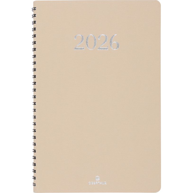 3664447208442-Agenda spiralé Galway - 1 semaine sur 2 pages - 19 x 24,5 cm - olive - Oberthur--0