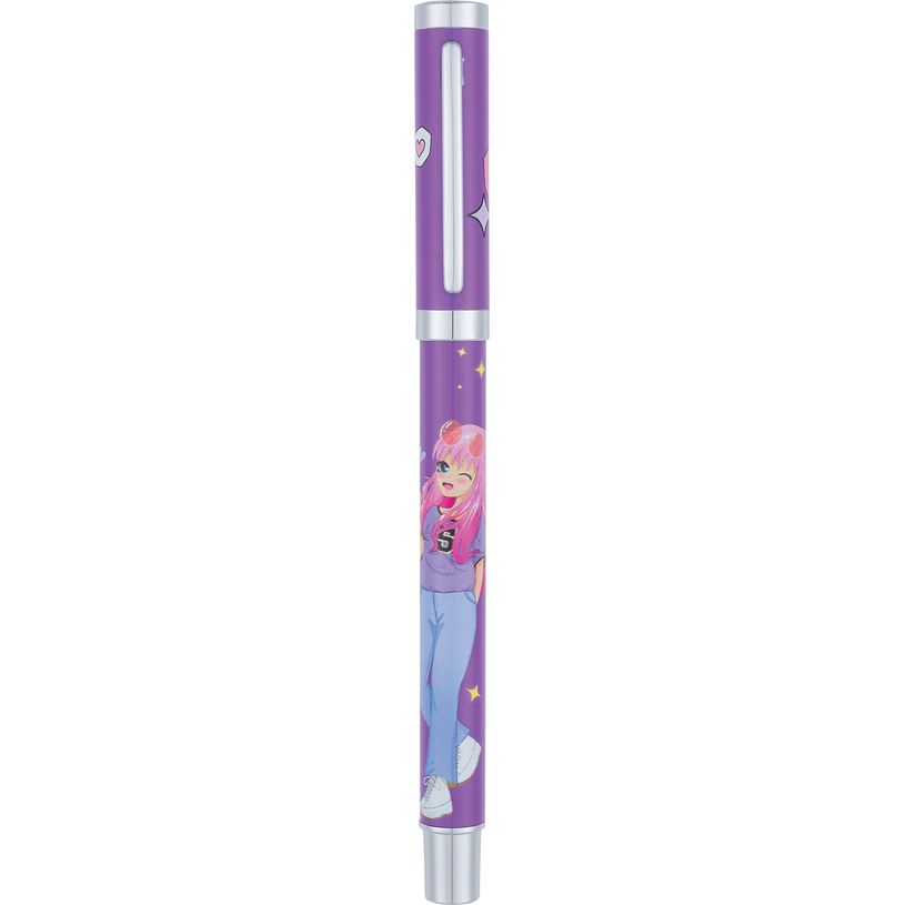 3664447169910-Stylo roller a cartouche Manga - 5 decors assortis - Oberthur-P_405188852_2-1