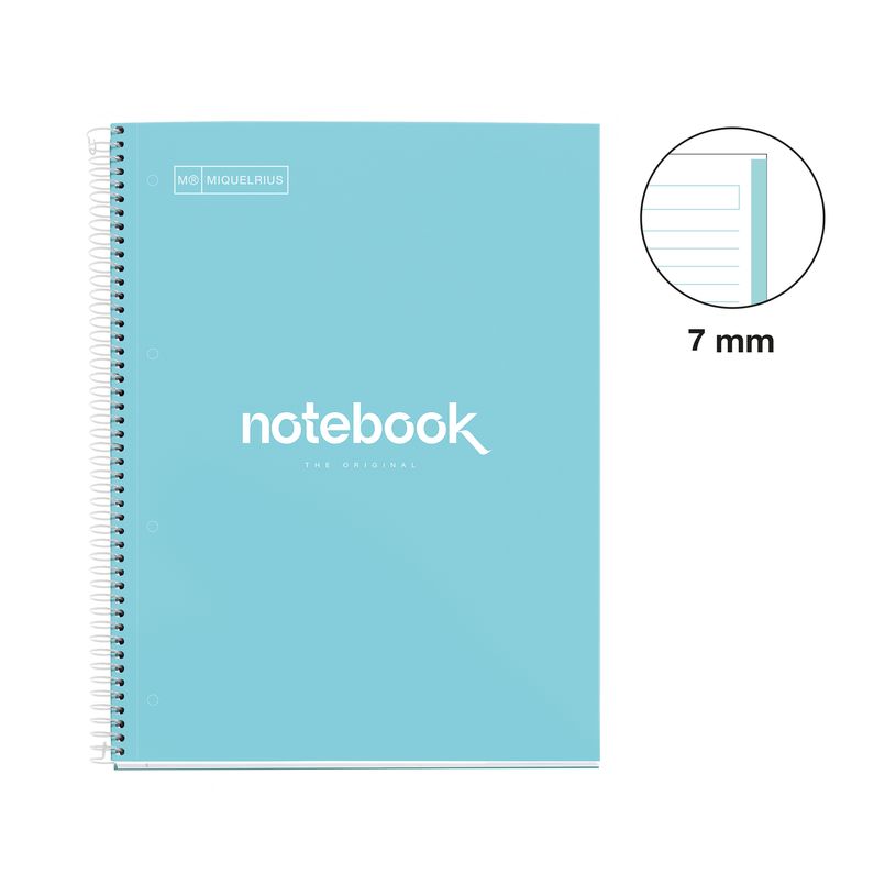 8422593486078-Notebook Emotions, couverture rigide,  A4, lignes horizontales 7 mm, 80 feuilles de 1 couleur, Miquelri--1