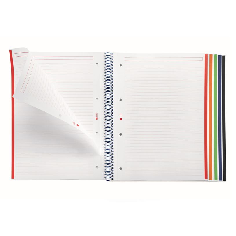 8422593485521-Notebook Emotions, couverture rigide, A4 lignes horizontales 7 mm, 120 feuilles de 5 couleurs, Miquelri--3