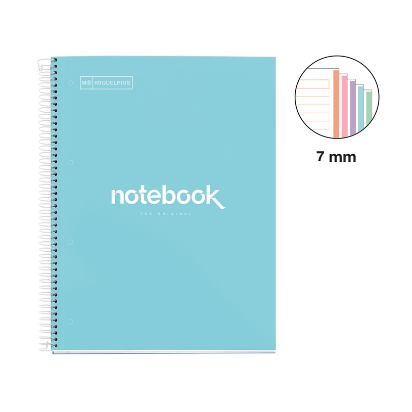 8422593485538-Notebook Emotions, couverture rigide, A4 lignes horizontales 7 mm 120 feuilles de 5 couleurs, Miquelriu--1