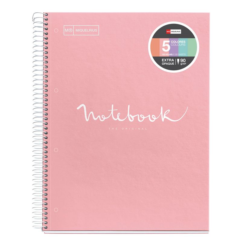 8422593499511-Notebook Miquelrius à couverture souple format A5 avec lignes horizontales, 120 feuilles de 5 couleurs, coll-P_405189255_1-0