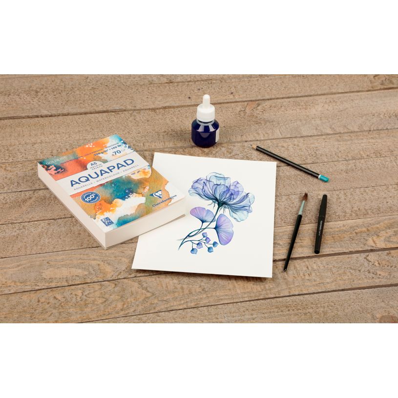 3329689756204-Clairefontaine - Aquapad - bloc encollé - A6 - 50 feuilles - 300g-P_405190314_3-2