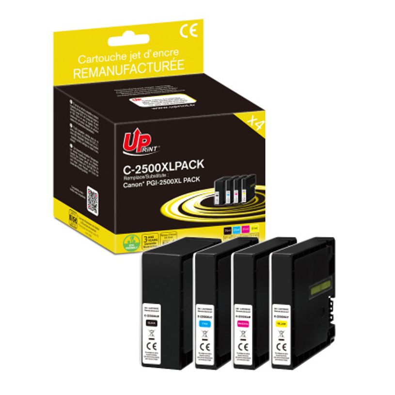 3584770912895-Cartouches compatible Canon PGI-2500XL - Pack de 4 - noir, cyan, magenta, jaune - Uprint-P_405221685_1-0