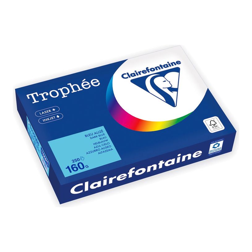 3329680001747-Clairefontaine Trophée - Papier - bleu foncé - A4 (210 x 297 mm) - 160 g/m² - Ramette d-P_405221802_1-0