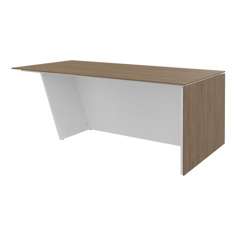 3253310544086-Bureau KHEOPS avec pied droit à droite - L200 - plateau imitation noyer - structure blanc-P_405223987_1-0