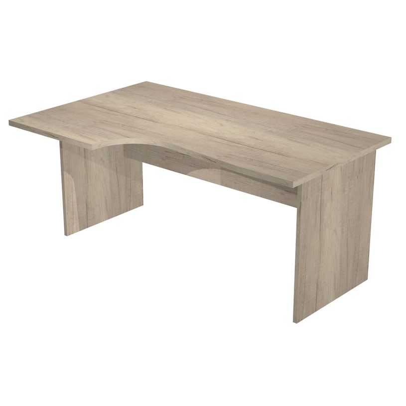 0404052241037-Bureau compact Trend - L160 cm - retour à gauche - pieds panneaux - plateau imitation ch