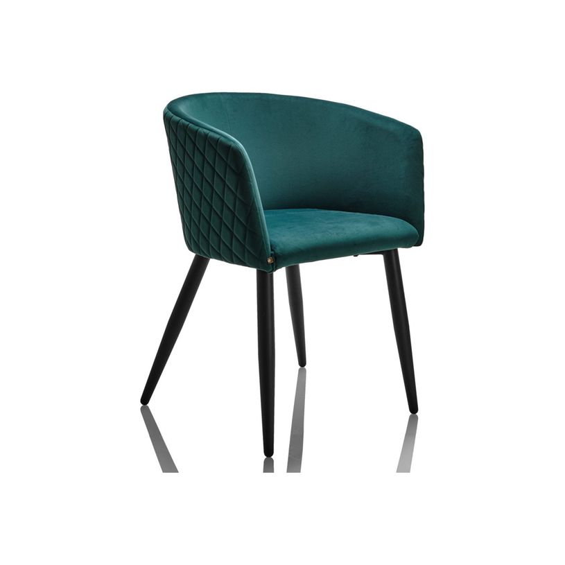 3253310543584-Burocean Ema - Chaise - accoudoirs - velvet polypropylene - vert canard-P_405224218_1-0