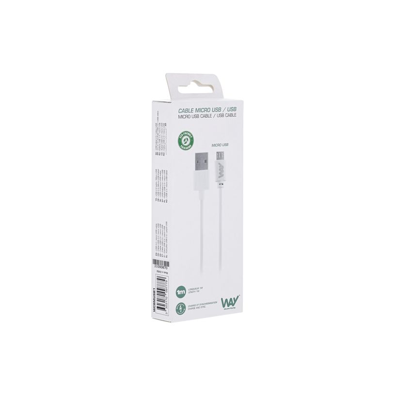 3303170097779-T'nB - Câble USB vers Micro-USB  - 1 m - blanc-P_405224281_3-3