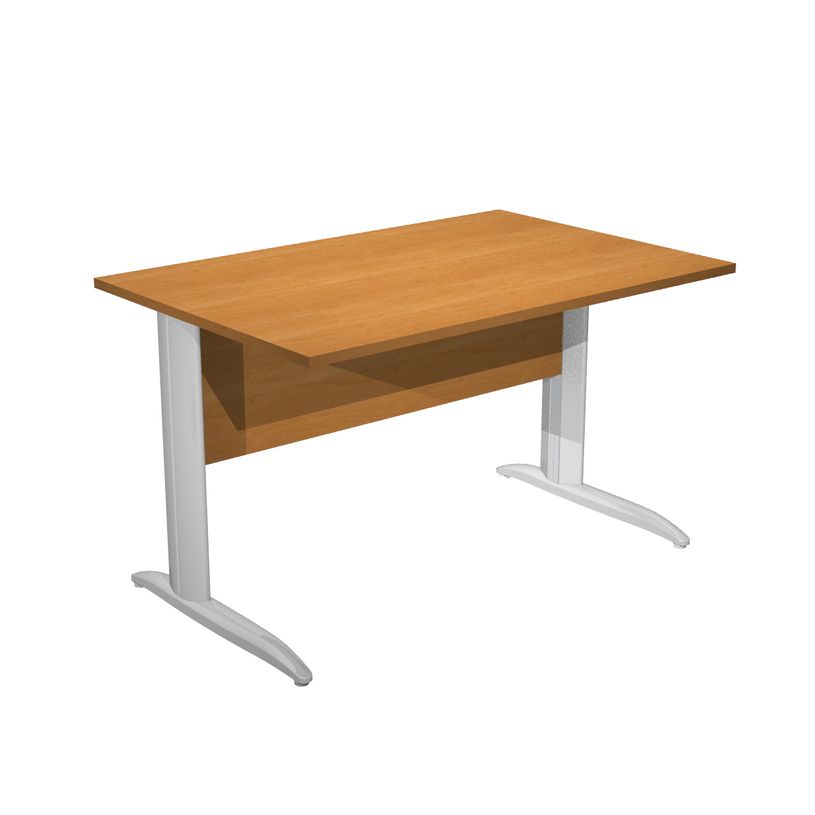 0404052255102-Bureau droit Trend - L120 - Pieds métals - plateau imitation aulne - pied effet chromé-P_405225510_1-0