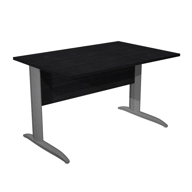 0404052255249-Bureau droit Trend - L120 - Pieds métals - plateau imitation frêne noir - pied anthracit-P_405225524_1-0