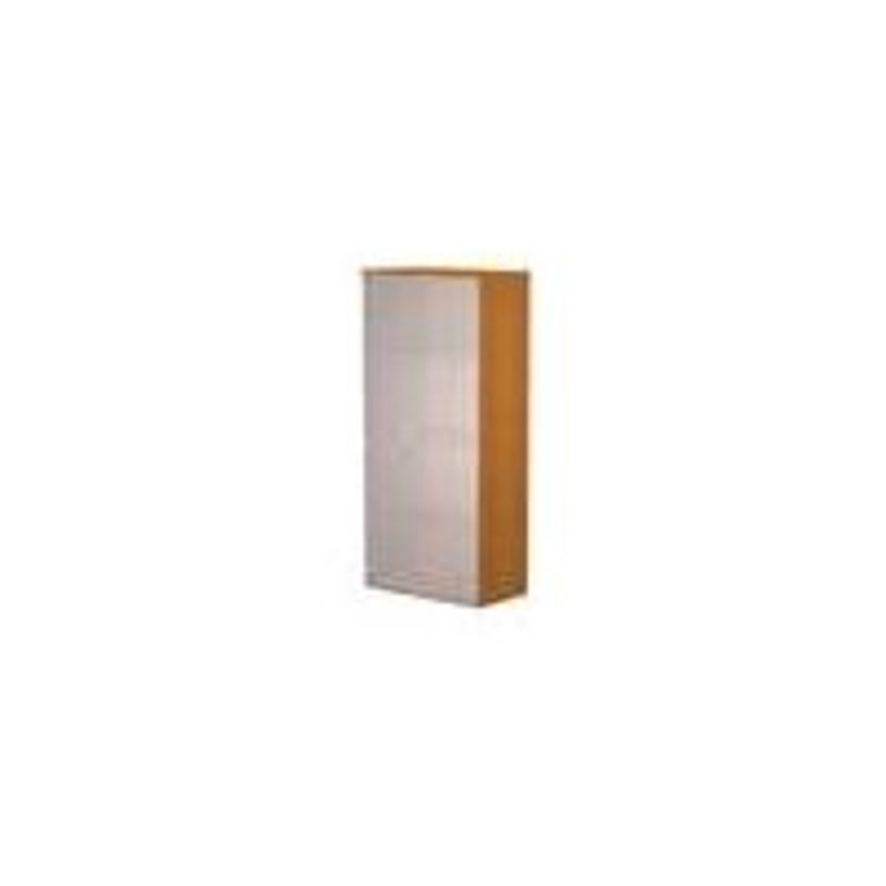 0404052257700-Bibliothèque haute Trend - L80xP35xH180 cm - 2 portes en verre dépoli - imitation chêne-P_405225770_1-0