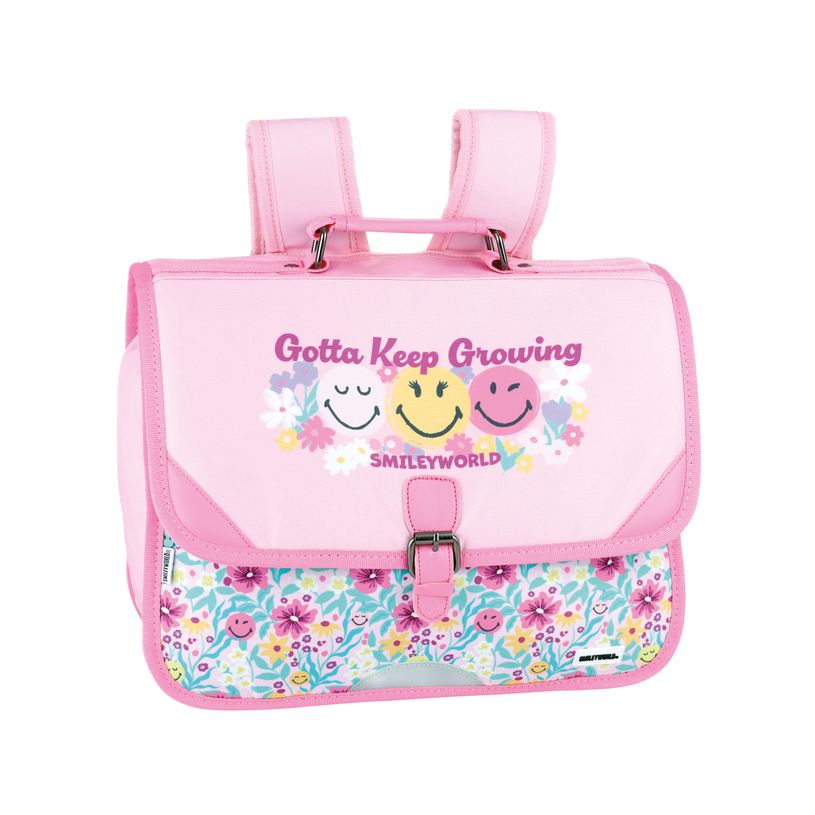 3020120229966-Cartable 38 cm cm Smiley flowers 2 compartiments - Hamelin-P_405225954_1-0