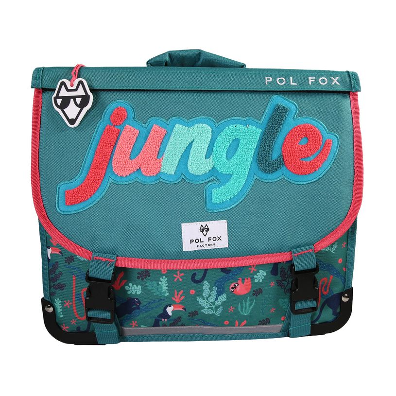 3663842008756-Cartable 38 cm Jungle- 2 compartiments- vert-  Pol Fox-P_405225979_1-0