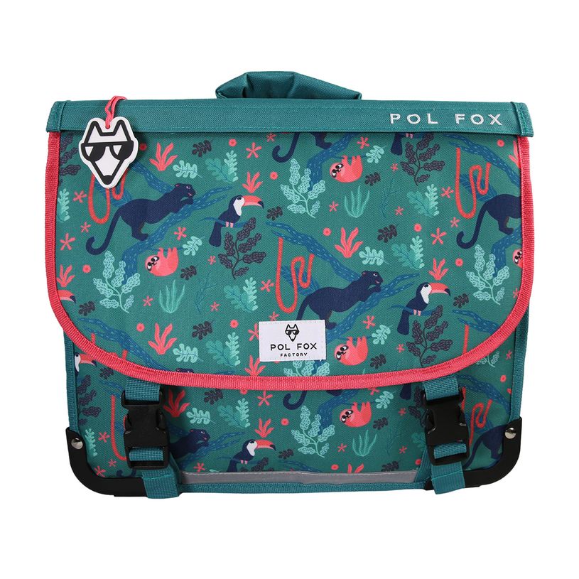 3663842008756-Cartable 38 cm Jungle- 2 compartiments- vert-  Pol Fox-P_405225979_4-3